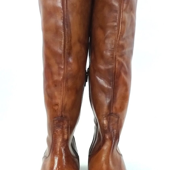 VINTAGE ITALIAN RIDING BOOTS 6.5 Brown Leather - Picture 2 of 8